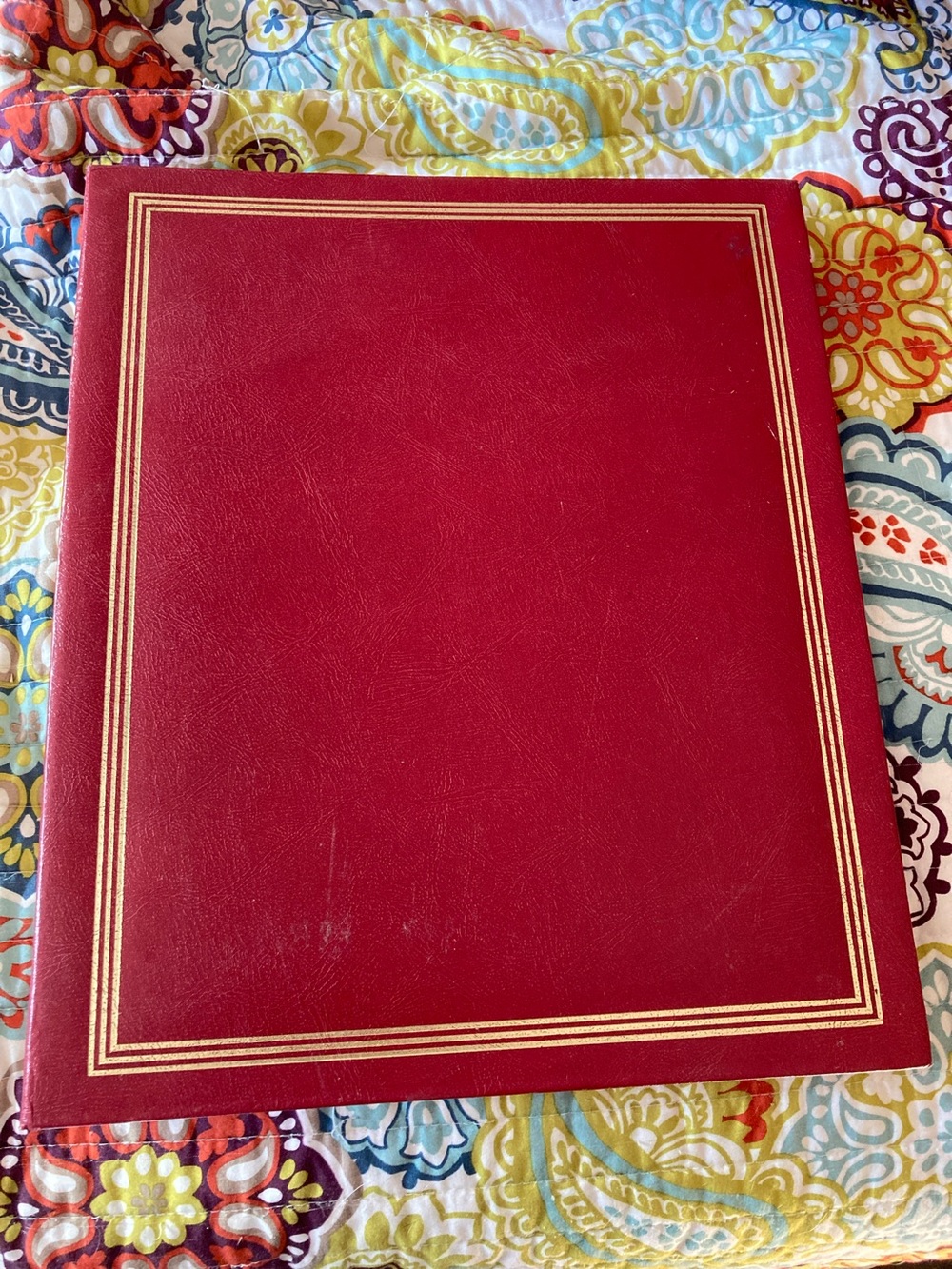 Red Photo Scrapbook Album with Gold Border